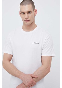 Columbia t-shirt męski kolor biały z nadrukiem 1680053.SS23-112 ze sklepu ANSWEAR.com w kategorii T-shirty męskie - zdjęcie 153203469