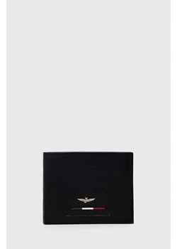 Aeronautica Militare portfel skórzany męski kolor czarny ze sklepu ANSWEAR.com w kategorii Portfele męskie - zdjęcie 153237406