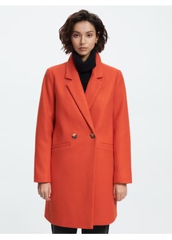 Reserved - Dwurzędowy płaszcz - Pomarańczowy ze sklepu Reserved w kategorii Płaszcze damskie - zdjęcie 153242329