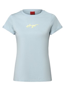 HUGO T-shirt damski Kobiety Bawełna jasnoniebieski nadruk ze sklepu vangraaf w kategorii Bluzki damskie - zdjęcie 153247148