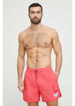 Tommy Jeans szorty kąpielowe kolor różowy ze sklepu ANSWEAR.com w kategorii Kąpielówki - zdjęcie 153250787