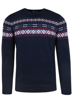 Elegancki Bawełniany Sweter w Norweski Wzór - Granatowy SWKOWRGTI12052laciU ze sklepu JegoSzafa.pl w kategorii Swetry męskie - zdjęcie 153267255