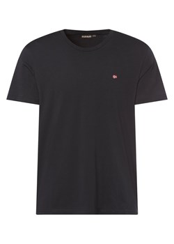 Napapijri T-shirt męski Mężczyźni Bawełna czarny jednolity ze sklepu vangraaf w kategorii T-shirty męskie - zdjęcie 153280309