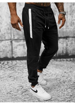 Spodnie dresowe męskie czarne OZONEE JS/8K212B ze sklepu ozonee.pl w kategorii Spodnie męskie - zdjęcie 153280348