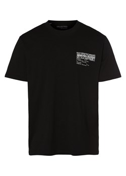 Selected T-shirt męski Mężczyźni Bawełna czarny nadruk ze sklepu vangraaf w kategorii T-shirty męskie - zdjęcie 153288258