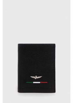Aeronautica Militare portfel skórzany męski kolor czarny ze sklepu ANSWEAR.com w kategorii Portfele męskie - zdjęcie 153289996