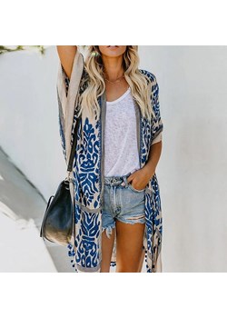 Klasyczne kimono plażowe Yanne - Niebieski / Uniwersalny ze sklepu Valetta.pl w kategorii Odzież plażowa - zdjęcie 153316675