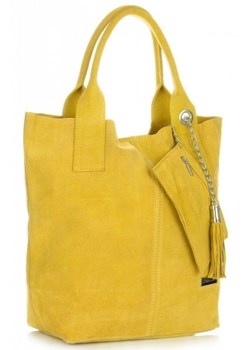 Torebki Skórzane Typu ShopperBag VITTORIA GOTTI Żółte ze sklepu torbs.pl w kategorii Torby Shopper bag - zdjęcie 153329959
