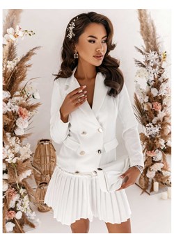 Marynarkowa sukienka ślubna z plisą DESTINY - biała ze sklepu magmac.pl w kategorii Sukienki - zdjęcie 153334875