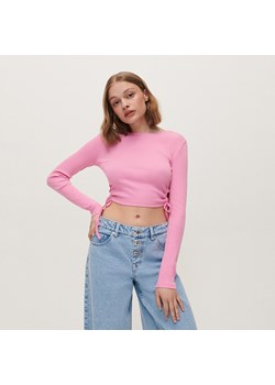 Krótka bluzka z wiązaniami - Różowy ze sklepu House w kategorii Bluzki damskie - zdjęcie 153335429