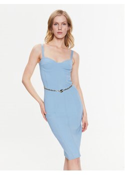 Elisabetta Franchi Sukienka koktajlowa AB-410-32E2-V400 Niebieski Slim Fit ze sklepu MODIVO w kategorii Sukienki - zdjęcie 153345476