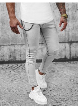Spodnie jeansowe męskie szare OZONEE O/287 ze sklepu ozonee.pl w kategorii Jeansy męskie - zdjęcie 153349385