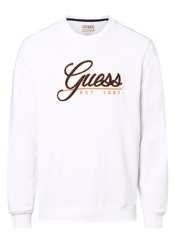 GUESS Męska bluza nierozpinana Mężczyźni Materiał dresowy biały jednolity ze sklepu vangraaf w kategorii Bluzy męskie - zdjęcie 153352096