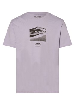 Selected T-shirt męski Mężczyźni Bawełna bzowy nadruk ze sklepu vangraaf w kategorii T-shirty męskie - zdjęcie 153352119
