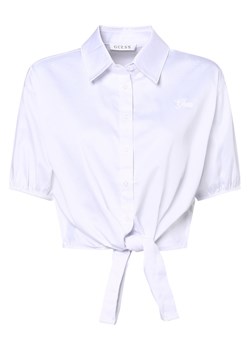 GUESS Bluzka damska Kobiety Bawełna biały jednolity ze sklepu vangraaf w kategorii Koszule damskie - zdjęcie 153352129