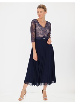 Granatowa koronkowa sukienka maxi Potis & Verso Idalia ze sklepu Eye For Fashion w kategorii Sukienki - zdjęcie 153355598