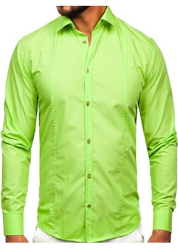 Koszula męska elegancka z długim rękawem seledynowa Bolf 6944 ze sklepu Denley w kategorii Koszule męskie - zdjęcie 153437658