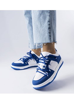 Granatowe sneakersy z łączonych materiałów Hila ze sklepu gemre w kategorii Buty sportowe damskie - zdjęcie 153437915