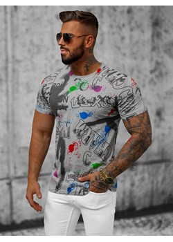 T-shirt męski szary OZONEE JS/8T967 ze sklepu ozonee.pl w kategorii T-shirty męskie - zdjęcie 153482175
