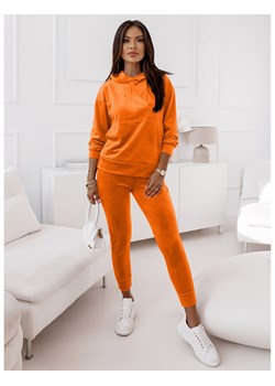 Welurowy komplet dresowy bluza + spodnie CLASSICO - orange ze sklepu magmac.pl w kategorii Dresy damskie - zdjęcie 153484655