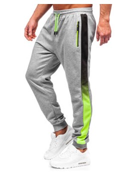 Szare spodnie męskie joggery dresowe Denley 8K188 ze sklepu Denley w kategorii Spodnie męskie - zdjęcie 153509637