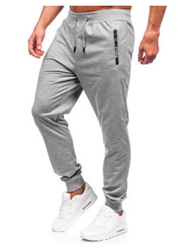 Szare spodnie męskie joggery dresowe Denley 8K198 ze sklepu Denley w kategorii Spodnie męskie - zdjęcie 153509646