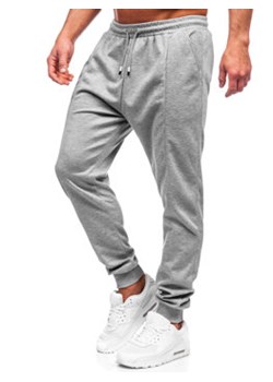 Szare spodnie męskie joggery dresowe Denley 8K183 ze sklepu Denley w kategorii Spodnie męskie - zdjęcie 153509657