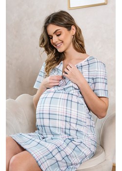 Ciążowa koszula nocna damska na krótki rękaw Emilly, Kolor niebiesko-różowy, Rozmiar S, Italian Fashion ze sklepu Intymna w kategorii Bielizna ciążowa - zdjęcie 153523515