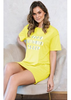 Koszula nocna damska na krótki rękaw Sidari, Kolor żółty, Rozmiar S, Italian Fashion ze sklepu Intymna w kategorii Koszule nocne - zdjęcie 153523527