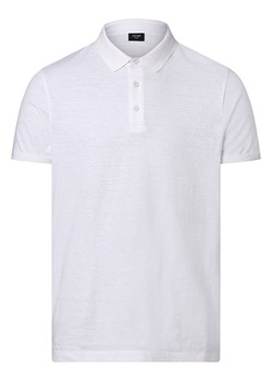 Joop Jeans Męska koszulka polo z dodatkiem lnu Mężczyźni Bawełna biały jednolity ze sklepu vangraaf w kategorii T-shirty męskie - zdjęcie 153529875