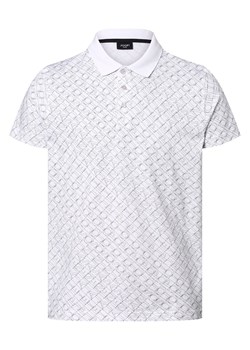 Joop Jeans Męska koszulka polo Mężczyźni Bawełna biały wzorzysty ze sklepu vangraaf w kategorii T-shirty męskie - zdjęcie 153540095