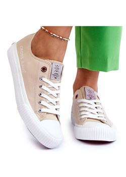 Damskie Trampki Cross Jeans LL2R4070 Beżowe beżowy ze sklepu ButyModne.pl w kategorii Trampki damskie - zdjęcie 153557718
