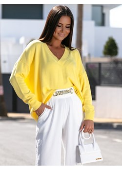 Sweter Classico Żółty ze sklepu Lisa Mayo w kategorii Swetry damskie - zdjęcie 153562578