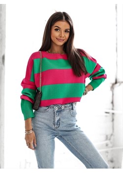 Sweter Macan Stripes Amaranth Zielony ze sklepu Lisa Mayo w kategorii Swetry damskie - zdjęcie 153562767