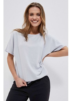 Luźna bluza damska z krótkim rękawem w kolorze szarym 3706, Kolor szary (grey), Rozmiar XS, Moodo ze sklepu Primodo w kategorii Bluzki damskie - zdjęcie 153574468