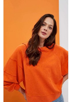 Bluza damska oversize w kolorze pomarańczowym  4010, Kolor pomarańczowy, Rozmiar XS, Moodo ze sklepu Primodo w kategorii Bluzy damskie - zdjęcie 153574478