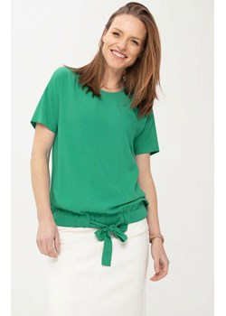 Wiskozowa bluzka damska z krótkim rękawem w kolorze zielonym K-LILOU, Kolor zielony, Rozmiar S, Volcano ze sklepu Primodo w kategorii Bluzki damskie - zdjęcie 153574556