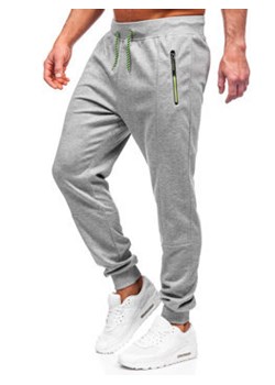 Szare spodnie męskie joggery dresowe Denley 8K220 ze sklepu Denley w kategorii Spodnie męskie - zdjęcie 153588957