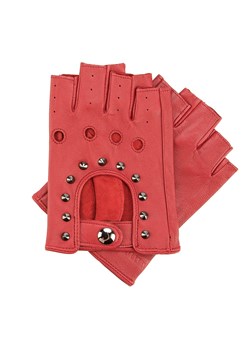 Damskie rękawiczki skórzane bez palców z perforacją czerwone ze sklepu WITTCHEN w kategorii Rękawiczki damskie - zdjęcie 153595997