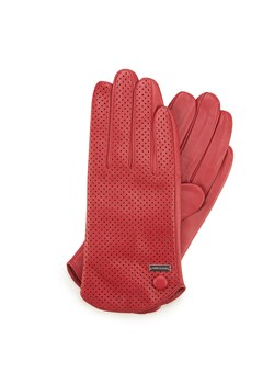 Damskie rękawiczki skórzane dziurkowane czerwone ze sklepu WITTCHEN w kategorii Rękawiczki damskie - zdjęcie 153596046