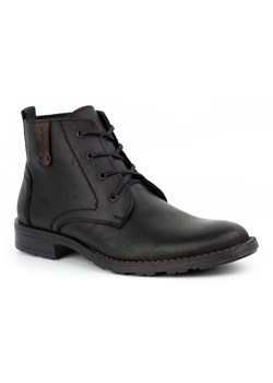 Buty męskie skórzane ocieplane C20F czarne ze sklepu butyolivier w kategorii Buty zimowe męskie - zdjęcie 153631697