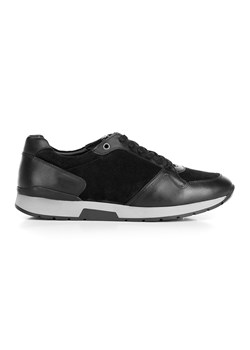 Męskie sneakersy ze skóry zamszowej i licowej czarne ze sklepu WITTCHEN w kategorii Półbuty męskie - zdjęcie 153682659