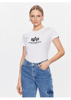 Alpha Industries T-Shirt New Basic T Wmn Biały Regular Fit ze sklepu MODIVO w kategorii Bluzki damskie - zdjęcie 153699477