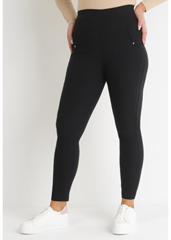 Czarne Spodnie Skinny z Gumką w Talii i Wysokim Stanem Edithe ze sklepu Born2be Odzież w kategorii Spodnie damskie - zdjęcie 153740576
