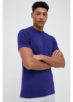 Under Armour t-shirt męski kolor niebieski gładki ze sklepu ANSWEAR.com w kategorii T-shirty męskie - zdjęcie 153747225