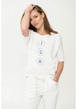 Koszulka o luźnym kroju i z motywem marynistycznym T-MIND ze sklepu Volcano.pl w kategorii Bluzki damskie - zdjęcie 153748235
