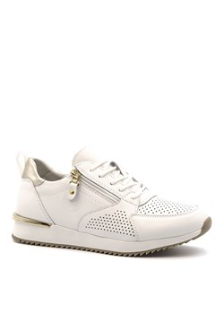 Białe skórzane sneakersy BARUETTE KC5114 ze sklepu NESCIOR w kategorii Buty sportowe damskie - zdjęcie 153750147
