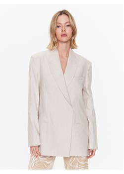 Calvin Klein Żakiet Linen Tailored K20K205225 Beżowy Relaxed Fit ze sklepu MODIVO w kategorii Marynarki damskie - zdjęcie 153776888