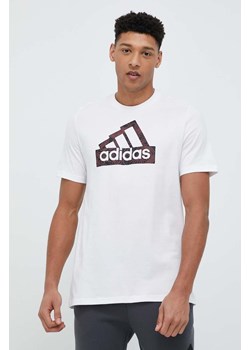 adidas t-shirt bawełniany kolor biały z nadrukiem ze sklepu ANSWEAR.com w kategorii T-shirty męskie - zdjęcie 153779806