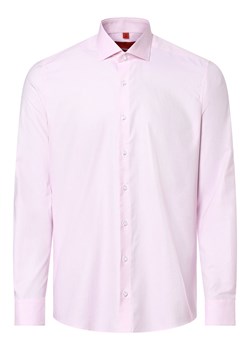 Finshley & Harding Koszula męska Mężczyźni Slim Fit Bawełna różowy wypukły wzór tkaniny kołnierzyk kent ze sklepu vangraaf w kategorii Koszule męskie - zdjęcie 153783727